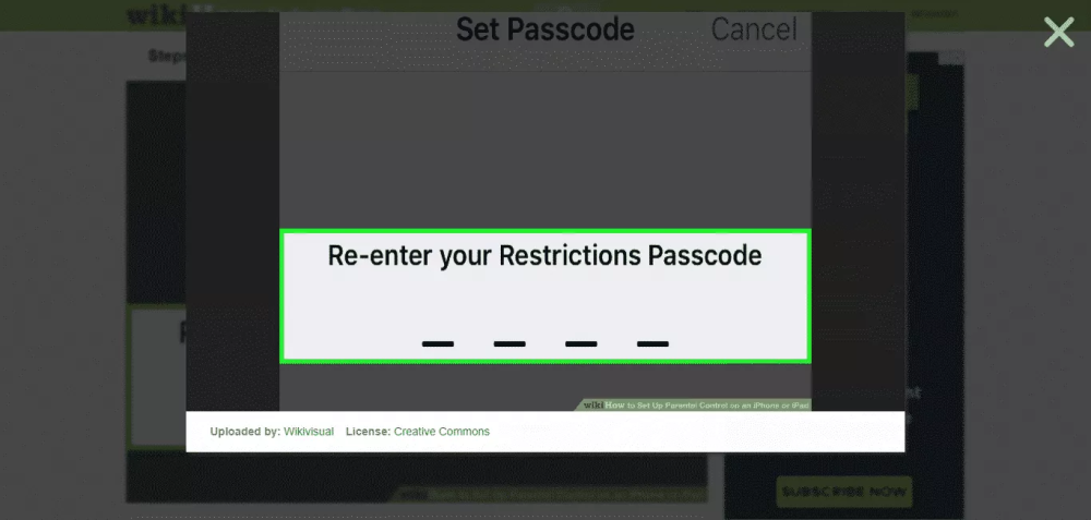 Re-entering Restrictions passcode on iPhone